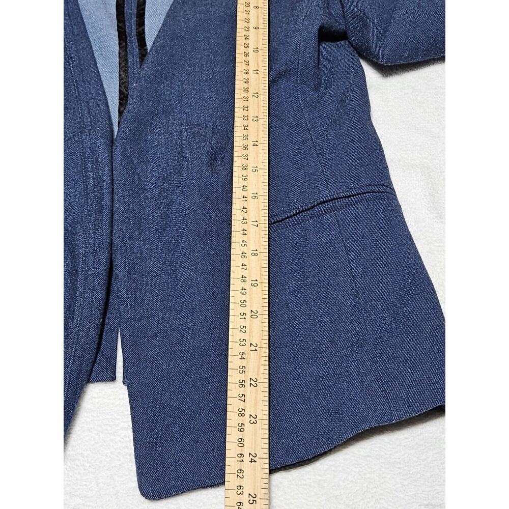 Adrienne Vittadini Open Front Blazer Suit Women XS Navy Blue - Picture 5 of 8